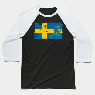 Sweden Ice Hockey Player Flag Sverige Gift Baseball T-Shirt